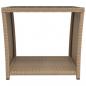 Preview: Beistelltisch mit Glasplatte Beige Poly Rattan & Hartglas