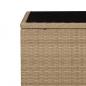 Preview: Beistelltisch mit Glasplatte Beige Poly Rattan & Hartglas