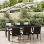 Preview: ARDEBO.de - 7-tlg. Garten-Essgruppe mit Kissen Schwarz Poly Rattan