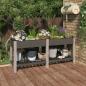 Preview: ARDEBO.de - Garten-Hochbeet mit Ablage Grau 175x50x75 cm WPC