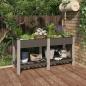 Preview: ARDEBO.de - Garten-Hochbeet mit Ablage Grau 150x50x75 cm WPC