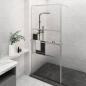 Preview: ARDEBO.de - Duschwand mit Ablage für Walk-In-Dusche Chrom 80x195 cm ESG