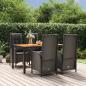 Preview: ARDEBO.de - 5-tlg. Garten-Essgruppe mit Kissen Schwarz Poly Rattan