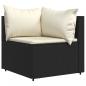 Preview: 3-tlg. Garten-Lounge-Set mit Kissen Schwarz Poly Rattan