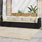 Preview: ARDEBO.de - 4-tlg. Garten-Lounge-Set mit Kissen Schwarz Poly Rattan