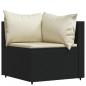 Preview: 4-tlg. Garten-Lounge-Set mit Kissen Schwarz Poly Rattan