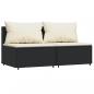 Preview: Garten-Mittelsofas mit Kissen 2 Stk. Schwarz Poly Rattan