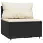 Preview: Garten-Mittelsofas mit Kissen 2 Stk. Schwarz Poly Rattan