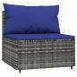 Preview: Garten-Mittelsofas mit Kissen 2 Stk. Grau Poly Rattan