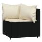 Preview: 3-tlg. Garten-Lounge-Set mit Kissen Schwarz Poly Rattan