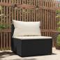 Preview: ARDEBO.de - Garten-Mittelsofa mit Kissen Schwarz Poly Rattan