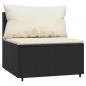 Preview: Garten-Mittelsofa mit Kissen Schwarz Poly Rattan