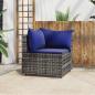 Preview: ARDEBO.de - Garten-Ecksofa mit Kissen Grau Poly Rattan