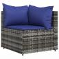 Preview: Garten-Ecksofa mit Kissen Grau Poly Rattan