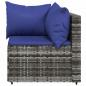 Preview: Garten-Ecksofa mit Kissen Grau Poly Rattan