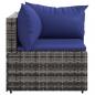 Preview: Garten-Ecksofa mit Kissen Grau Poly Rattan