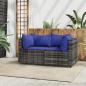 Preview: ARDEBO.de - Garten-Ecksofas mit Kissen 2 Stk. Grau Poly Rattan