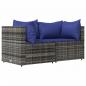 Preview: Garten-Ecksofas mit Kissen 2 Stk. Grau Poly Rattan