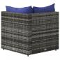 Preview: Garten-Ecksofas mit Kissen 2 Stk. Grau Poly Rattan