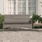 Preview: ARDEBO.de - Gartenbank 3-Sitzer mit Kissen Grau Poly Rattan