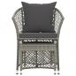 Preview: 2-tlg. Garten-Lounge-Set mit Kissen Grau Poly Rattan