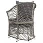 Preview: 2-tlg. Garten-Lounge-Set mit Kissen Grau Poly Rattan