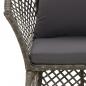 Preview: 2-tlg. Garten-Lounge-Set mit Kissen Grau Poly Rattan