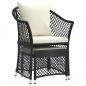 Preview: 2-tlg. Garten-Lounge-Set mit Kissen Schwarz Poly Rattan