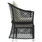 Preview: 2-tlg. Garten-Lounge-Set mit Kissen Schwarz Poly Rattan