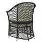 Preview: 2-tlg. Garten-Lounge-Set mit Kissen Schwarz Poly Rattan