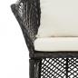 Preview: 2-tlg. Garten-Lounge-Set mit Kissen Schwarz Poly Rattan