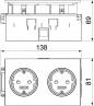 Preview: OBO Bettermann BRK 2STD rwsrt Kanalsteckdose, 2-fach, reinweiß/rot (6121020)