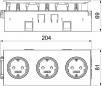 Preview: OBO Bettermann BRK 3STD rwsrt Kanalsteckdose, 3-fach, reinweiß/rot (6121036)