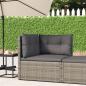 Preview: ARDEBO.de - Garten-Ecksofa mit Kissen Grau Poly Rattan