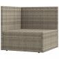 Preview: Garten-Ecksofa mit Kissen Grau Poly Rattan