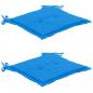 Preview: Gartenstuhl-Kissen 2 Stk. Blau 50x50x3 cm Oxford-Gewebe