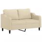 Preview: 2-Sitzer-Sofa mit Zierkissen Creme 140 cm Stoff