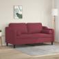 Preview: ARDEBO.de - 2-Sitzer-Sofa mit Zierkissen Weinrot 140 cm Stoff