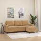 Preview: ARDEBO.de - 3-Sitzer-Sofa mit Hocker Braun 180 cm Samt