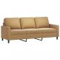 Preview: 3-Sitzer-Sofa mit Hocker Braun 180 cm Samt