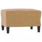 Preview: 3-Sitzer-Sofa mit Hocker Braun 180 cm Samt