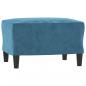 Preview: Sessel mit Hocker Blau 60 cm Samt