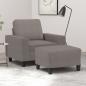 Preview: ARDEBO.de - Sessel mit Hocker Taupe 60 cm Stoff