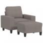 Preview: Sessel mit Hocker Taupe 60 cm Stoff