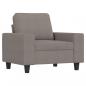 Preview: Sessel mit Hocker Taupe 60 cm Stoff