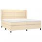 Preview: Boxspringbett mit Matratze Creme 200x200 cm Stoff