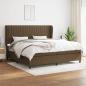 Preview: ARDEBO.de - Boxspringbett mit Matratze Dunkelbraun 200x200 cm Stoff