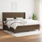 Preview: ARDEBO.de - Boxspringbett mit Matratze Dunkelbraun 200x200 cm Stoff