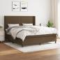 Preview: ARDEBO.de - Boxspringbett mit Matratze Dunkelbraun 180x200 cm Stoff