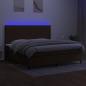 Preview: Boxspringbett mit Matratze & LED Dunkelbraun 200x200 cm Stoff